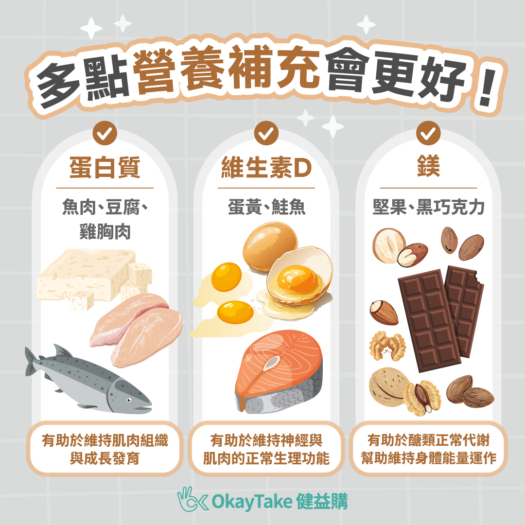 OkayTake多點營養會更好，拒當泡芙人